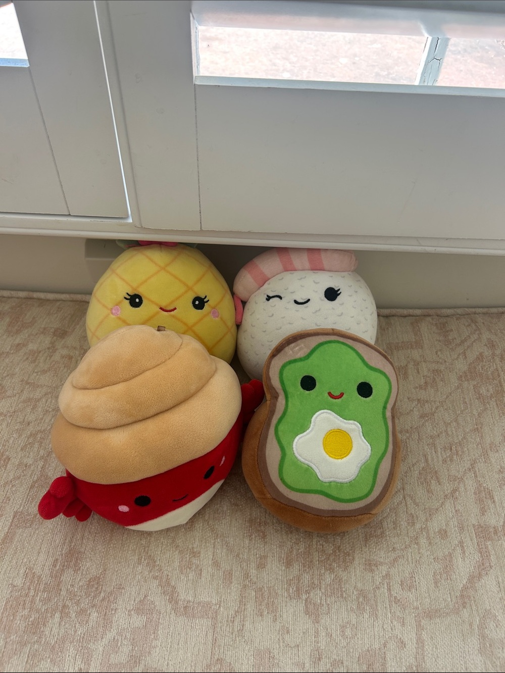 Squishmallows Plush Food Set - Green, Yellow, Pink, Red